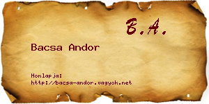 Bacsa Andor névjegykártya
