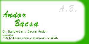 andor bacsa business card